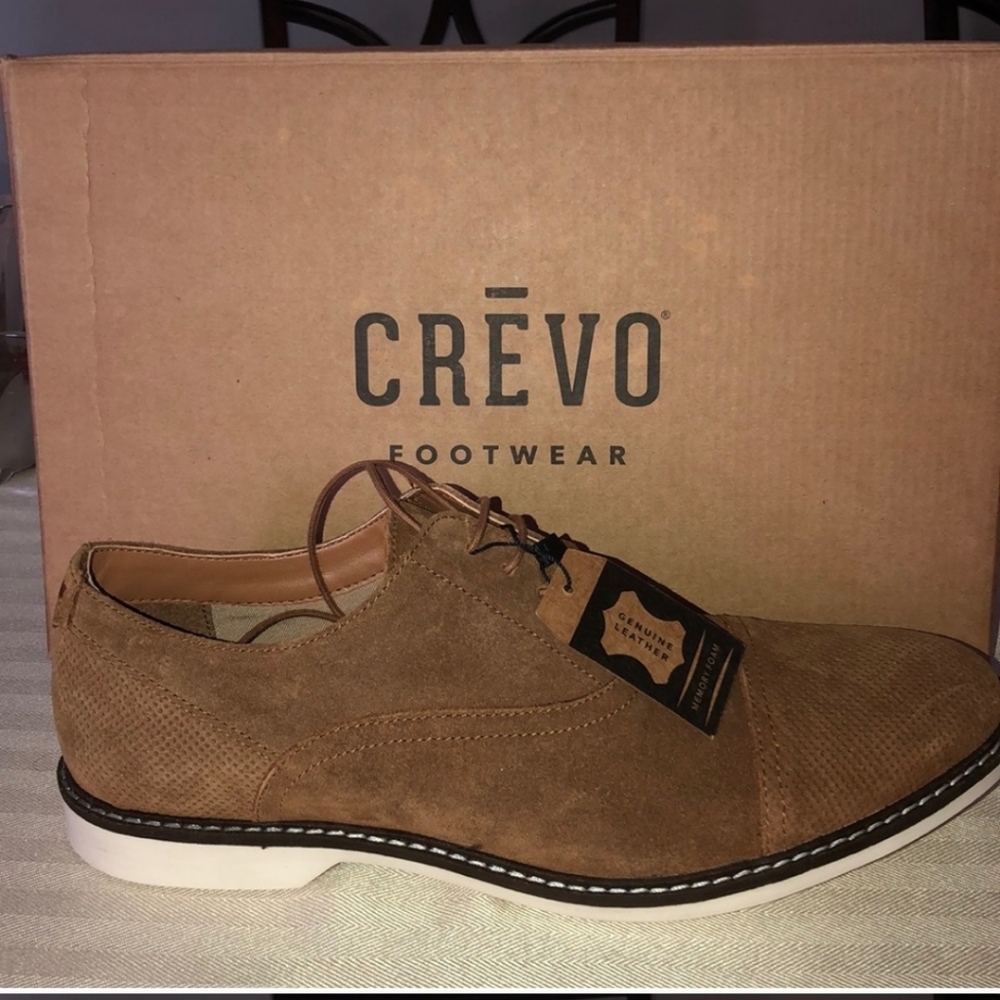 NWT CreVo Caspian Cap Toe Oxford shoe- suede